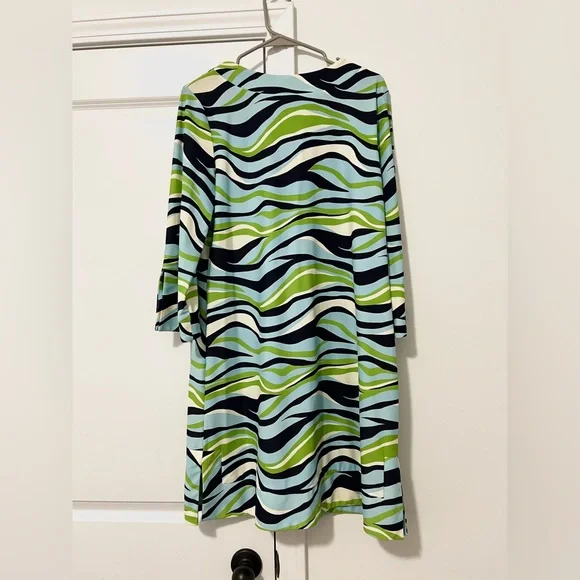 Jude Connally Megan Dress Jude Cloth in Blue and Green Wave - Picture 5 of 7